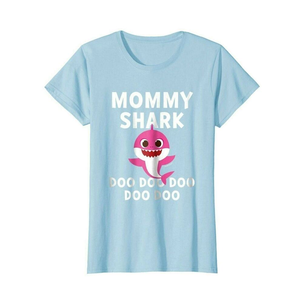 Mommy Baby Shark Doo Doo Graphic T-Shirt Short Sleeve Family Tee Size M